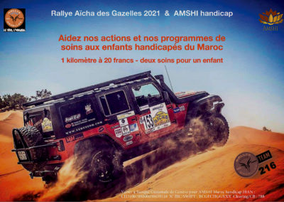 Levée de Fonds AMSHI et TEAM 216 – Rallye Aïcha des Gazelles 2021… C’est parti !